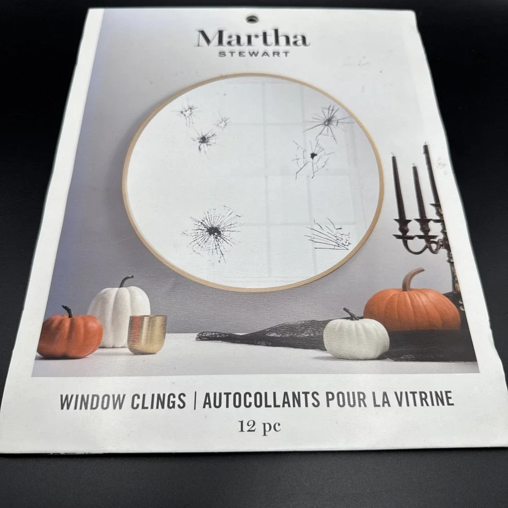 Martha Stewart Crafts Halloween Window Mirror Clings Decorations Haunted‎ Cracks